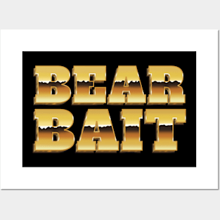 Bear Bait - Gold Metallic Text Gay Pride Design Posters and Art